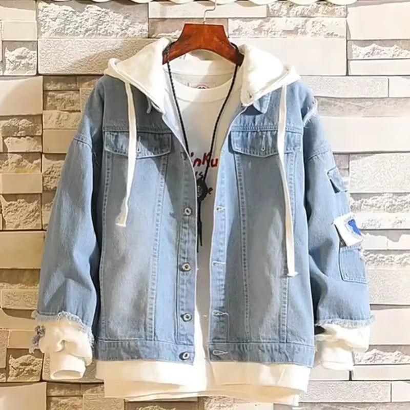 Veste en jean à capuche molletonnée One Piece